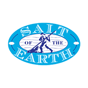 Blue Salt of the Earth Logo on a white background.