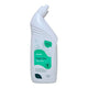 A white plastic bottle of abode Toilet Gel Tea Tree, featuring a green and white label, on a solid white background.