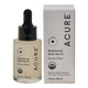 Dropper bottle of serum next to a cardboard box on a white background.