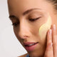 Swatch of ceramide souffle on a model's face. 