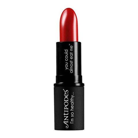 Ruby bay rouge lipstick on a white background.