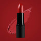 Ruby bay rouge lipstick swatch on a background of the same colour.