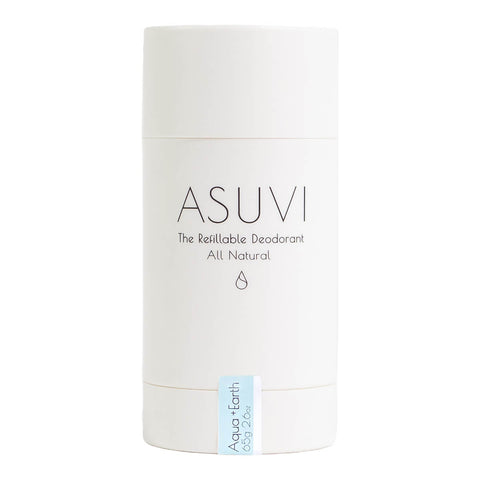ASUVI refillable deodorant on a white background