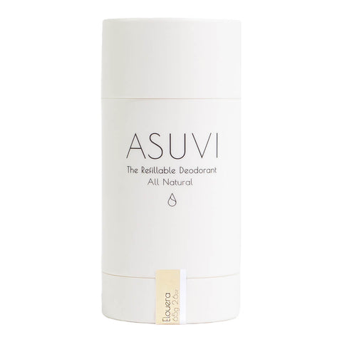 ASUVI refillable deodorant container on a white background