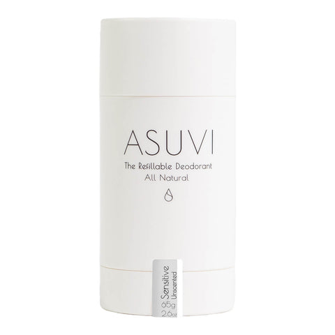 ASUVI refillable deodorant on a white background
