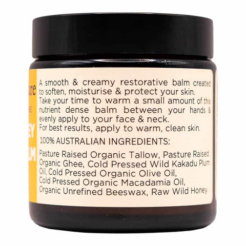 Jar of balm with label on a white background