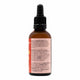 Side of Sunrise Serum bottle showing label with product information. 