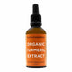 Barefoot Skincare Co Organic Turmeric Extract in a brown glass bottle with dropper and orange label against a white background.