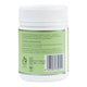 Container of organic matcha powder with label and barcode on a white background