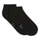 Pair of black cushioned ankle socks on a white background.