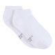 Pair of white cushioned ankle socks on a white background.