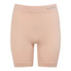 Boody Seamfree Undershorts 6 inch Shell, flat product shot of pale pink nude shorts with a logo waistband, front view on a plain white background