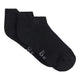Pair of black sports ankle socks on a white background.