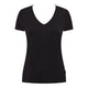Boody Women's Base Layer V-Neck T-Shirt Black flat product shot of the short sleeve v-neck tee, front view on a plain white background