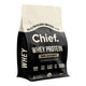 A stand-up pouch of Chief Unflavoured Australian Grass-Fed Whey Protein on a plain white background.