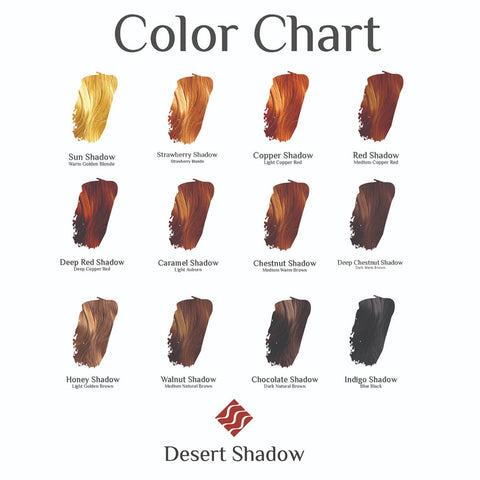 Desert Shadow hair colour chart.