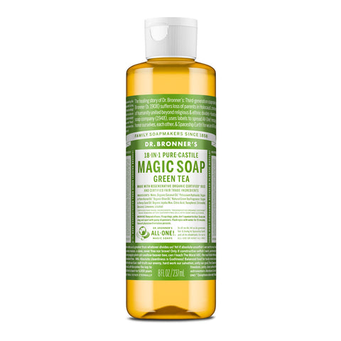 Dr. Bronner's Magic Soap Green Tea 237ml bottle on a white background