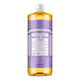 Dr. Bronner's Magic Soap bottle with lavender scent on a white background
