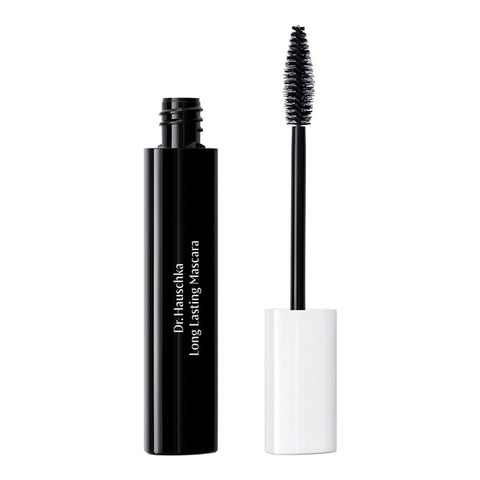 Dr. Hauschka Long-Lasting Black Mascara 8ml with white cap on a white background.