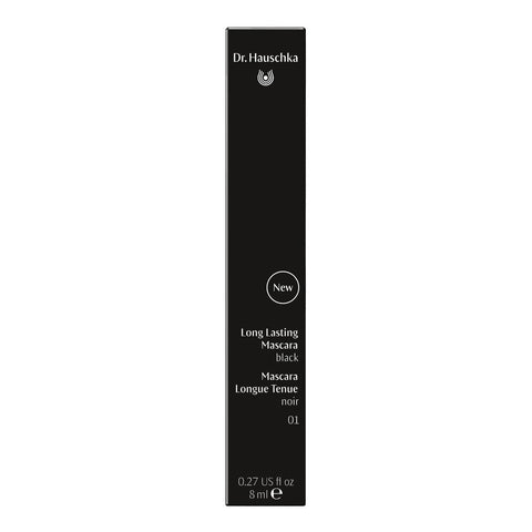Dr. Hauschka Long-Lasting Black Mascara 8ml packaging on a white background.