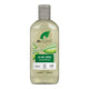 265ml clear bottle of Dr. Organic aloe vera shampoo, formulated to soothe & restore all hair types. 
