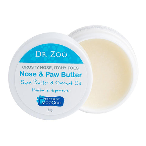 Dr Zoo Nose & Paw Butter container with visible cream inside on a white background