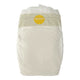 White nappy with a yellow label on a white background.