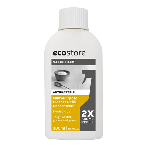 100ml bottle of Antibacterial Multi-Purpose Cleaner Refill Concentrate on a white background. Refills 2x 500ml spray bottles.