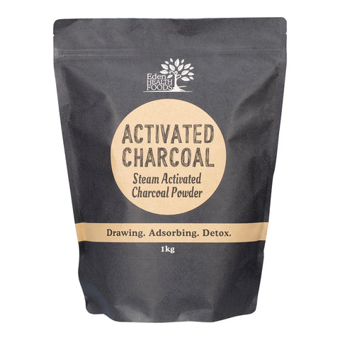 1kg Activated Charcoal in a black paper resealable pouch.