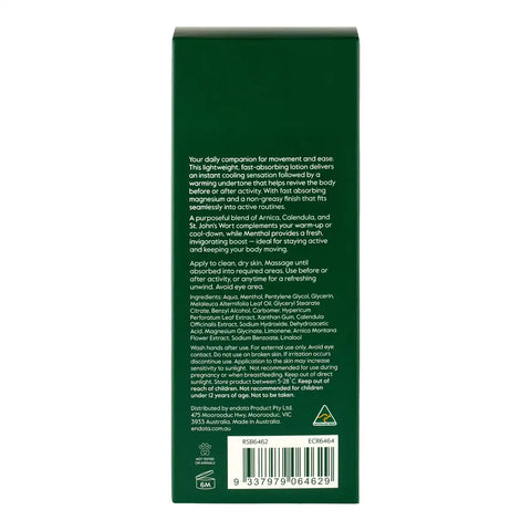 The back of a dark green rectangular product box with white text, a barcode, and a small triangular logo near the bottom, shown on a plain white background.