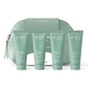 Set of Endota Organics skincare products with a green pouch on a white background