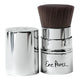 A makeup brush with a silver metallic cylindrical handle and dark brown bristles, shown alongside its matching silver cap on a white background. The brand name 'Ere Perez' is printed in black script on the lower part of the handle.