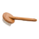 Wooden brush with metal bristles on a white background.