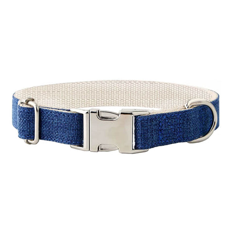 Organic Hemp & Cotton Dog Collar - Ink Blue