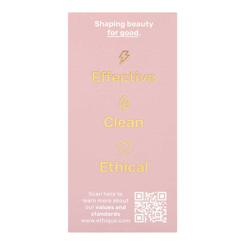 Right side of Ethique Gentle Solid Conditioner Fragrance-Free 60g box, showing product highlights.