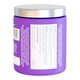 Back of Eve Wellness Magnesium capsules in a purple container with silver lid on a white background. 