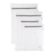 Set of white mesh bags with zippers on a white background