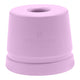 Purple aluminium razor stand with 'Green+Kind' logo on a white background
