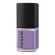 Purple nail polish bottle with black cap on a white background