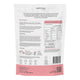 Back view of a Happy Way protein powder package with text and labels.