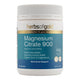 Herbs of Gold Magnesium Citrate 900 supplement bottle on a white background