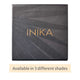 INIKA product packaging with gold text on a dark background. Available in 3 different shade ranges.