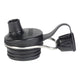 Closeup of chug cap with cap removed and attached to the metal carry loop.