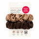 Kooshoo plastic-free scrunchies in brown & beige on a white background.