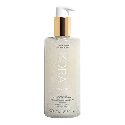 Kora Organics hand and body wash 300ml bottle on a white background.