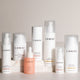 Collection of LAMAV skincare products on a light background
