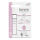 Lavera Pearly Pink Lip Balm in cardboard packaging on a white background.