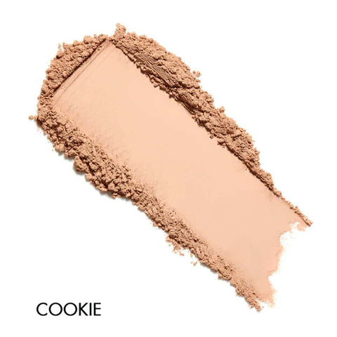 Cosmetic powder sample labeled 'Cookie' on a white background