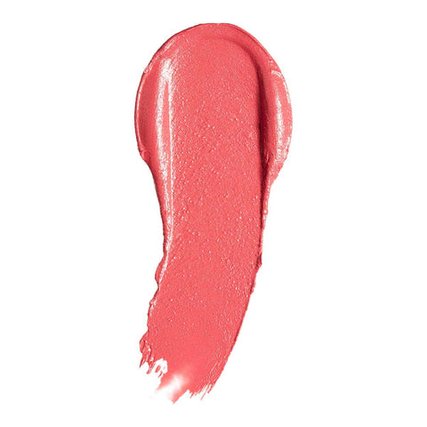 Pink 'flushed rose' lipstick swatch on a white background. 