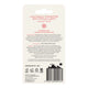 The back of a zinc stick packaging card in coral red, featuring product details, ingredients, icons, and a barcode on a white background.
